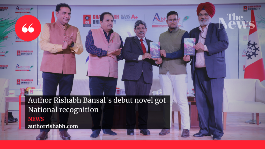 Author Rishabh Bansal's debut novel got National recognition
